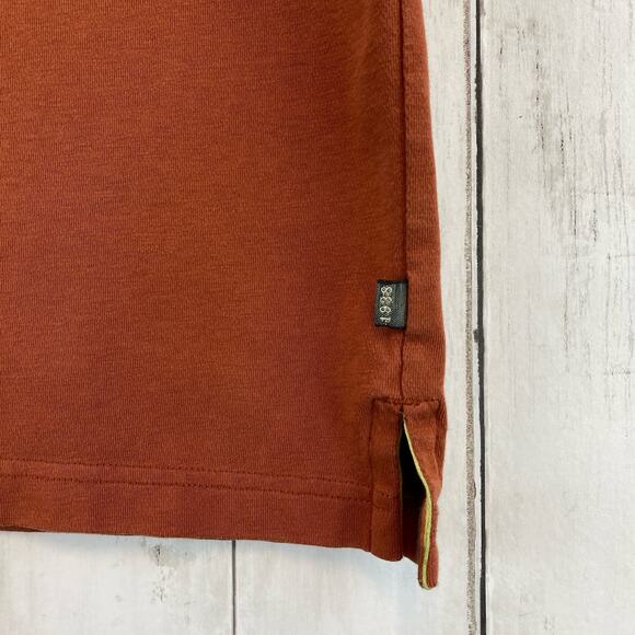 REI Orange Cotton Blend UPF 50+ Short Sleeve Outdoors Polo Shirt Size Large - Picture 3 of 11